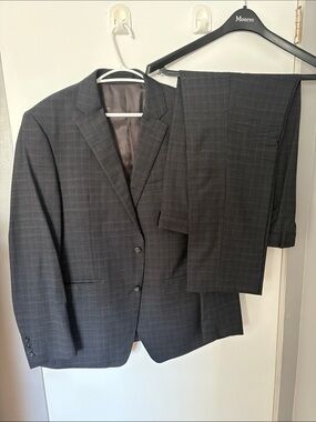 Calvin Klein Charcoal Plaid Two-Piece Suit